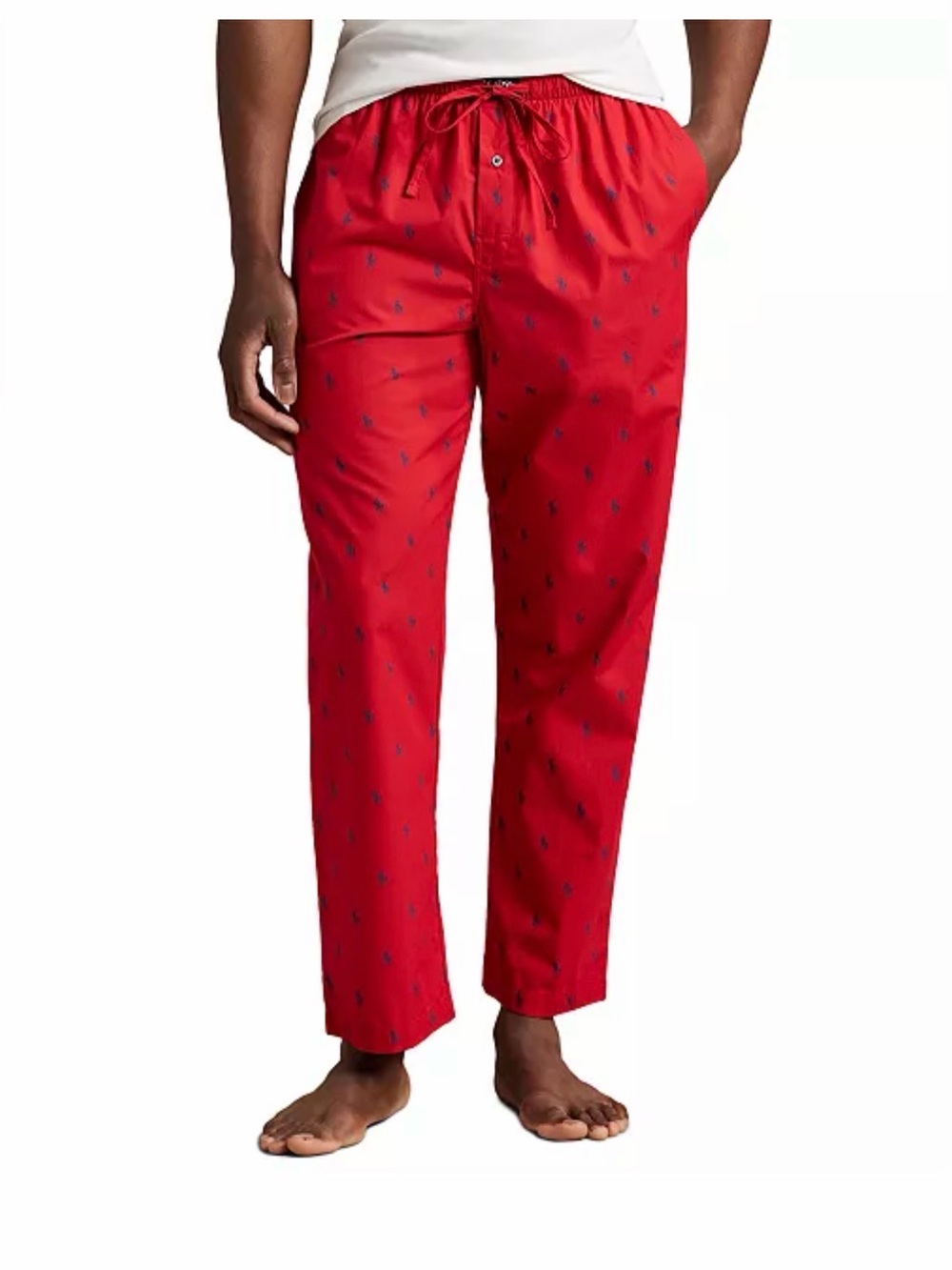Polo Ralph Lauren Men's Size Large Drawstring Red Blue Pony Pajama Pants